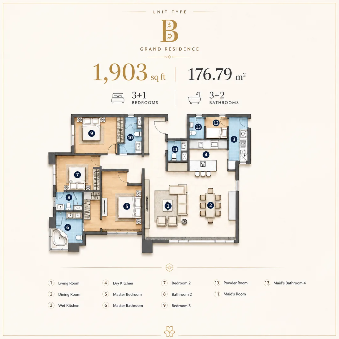 Type B Floor Plan — Cappella Embassy