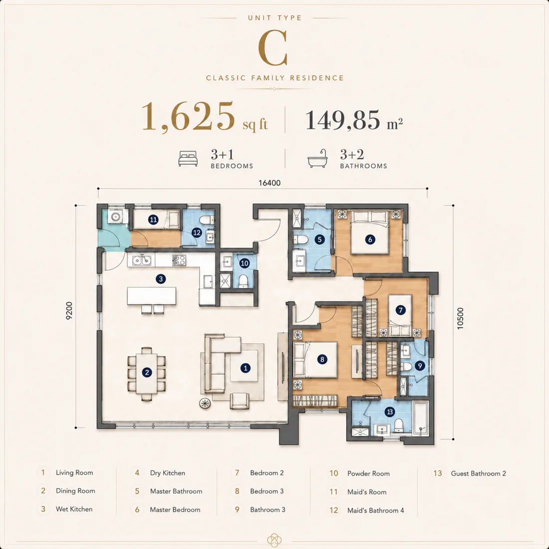 Type C Floor Plan — Cappella Embassy